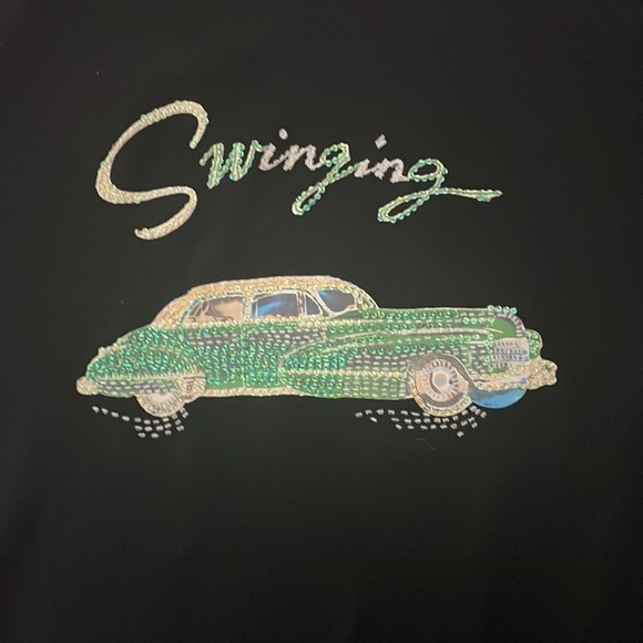 Y2K Vintage Sweater Tank with Jeweled Rhinestone Pattern - Picture 2 of 3